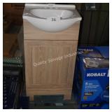 18ï¿½ vanity w top (back left plate damage)