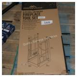 4pc steel fireplace tool set