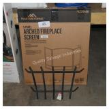 3panel arched fireplace screen w grate