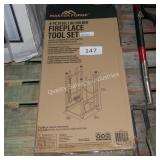 4pc steel fireplace tool set