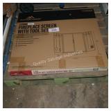 3 panel fireplace screen w tool set