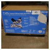 kobalt 7 1/4in compact sliding single bevel miter