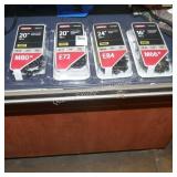 4 asst size oregon chainsaw blades (display)