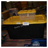 cracked plastic tote w/ lid