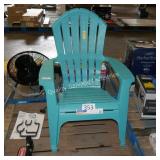 teal plastic chair