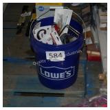 bucket of misc store merch (damaged bucket)