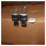 2 master locks lock w/ keys (display)