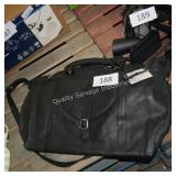 black leather tote bag