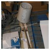 2 shower rods and lamp shades