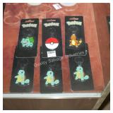 6 pokemon keychains (display)