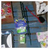 plant food, grow light & stakes