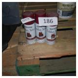 3 cans dark red rustoleum outdoor fabric paint