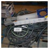 water hoses and sprinkler