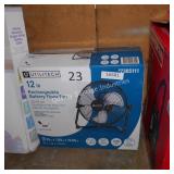 12in rechargeable battery floor fan