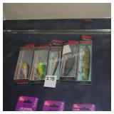5 rapala fishing lures (display)