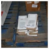 9 white metal floor registers