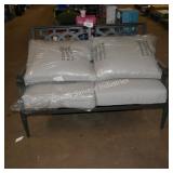 metal sitting couch w cushions