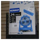kobalt misting fan (works) batt & chg in office