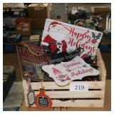 basket of holiday decor