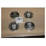 4 PGA tour collector coins (display)