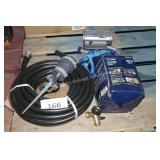 water hose and sprinklers