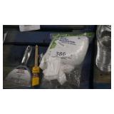 joint knife, brush, drop cloth