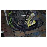 skid of water hoses and water hose reel