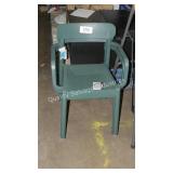 2 green chairs