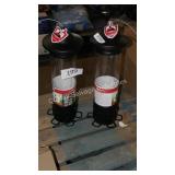 2 bird feeders