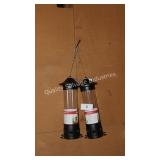 2 bird feeders