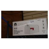 white gal steel post mount mailbox