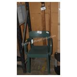 2 green chairs