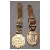 2 Vintage Watch Fobs Heavy Equipment Euclid +
