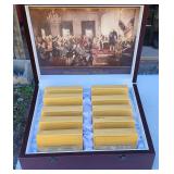 Presidential Dollar Coin Display Wood Storage Box