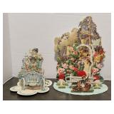2 Victorian Die Cut Valentine Greeting Cards