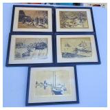 5 Lionel Barrymore Framed Foil Etching Art