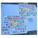 US Nabisco Tin State Flags Tab Pins Large Lot