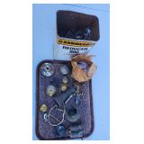 Vintage Masonry Nails Brass Knobs Telephone Parts