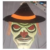 Vintage Halloween Witch Cardboard Decoration