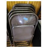 6 Metal Brown Folding Chairs (C)