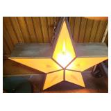 Glass & Tin Lighted Star Vintage Hanger 3D 23"