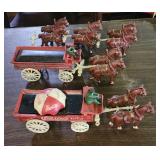Coca Cola Horse Drawn Cast Iron Wagons