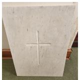 Large Marble Slab with Cross in Center