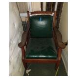 Wooden Chair with Green  Cushion