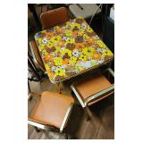 Small Children Floral Folding Table and 4 Chairs