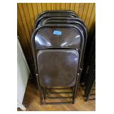 6 Metal Brown Folding Chairs (A)