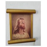 Brass Jesus Scroll Lithograph