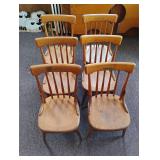 6 wooden oak kids chairs
