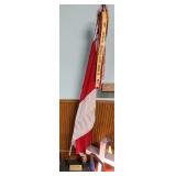 Boy Scout Flag & Flag Base Stand & Ribbons