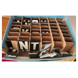 Box of metal tin letters and numbers Hang Style